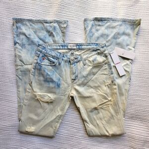 NWT Hudson Denim Mia Flare 5-Pocket Distressed Jeans - size 25
